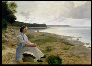 On The Beach (olje på lerret) av Gustav Vermehren