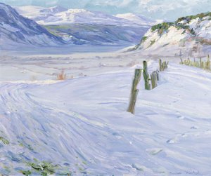 Vinterlandskap (olje på lerret)