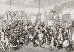 1800-tallsauksjon pågår. av Gustave (after) Dore