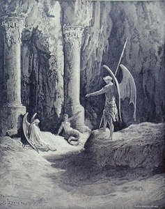 Satan ved helvetes porter, fra bok II av 
