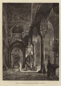 Interiør i Markuskirken i Venezia av Gustave Bauernfeind