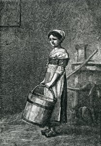 Cosette Carrying a Bucket, illustrasjon fra 