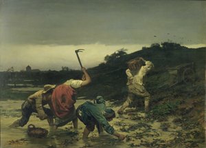 Bønder som høster poteter under Rhinflommen i 1852 av Gustave Brion