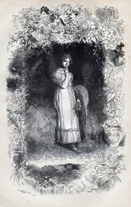 Portrait of Fantine in love av Tholomyes - Illustrasjon av Gustave Brion (1824-1877) for "The Miserables - First part: Fantine" av Victor Hugo (1802-1885) 1862