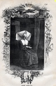 Portrett av søster Simplice - Illustrasjon av Gustave Brion (1824-1877) for "The Miserables - First part: Fantine" av Victor Hugo (1802-1885) 1862 av Gustave Brion