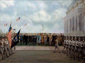 "The marechal Joffre on mission in Washington" av Gustav Brock (1881-1945). 1917 (olje på lerret) av Gustave Brock