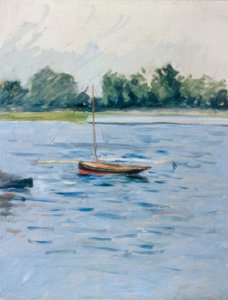 Båt for anker på Seinen av Gustave Caillebotte