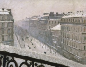 Boulevard Haussmann i snøen, 1879 eller 1881 av Gustave Caillebotte
