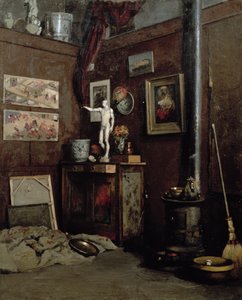 Interiør i et studio, ca. 1872-74 (olje på lerret) av Gustave Caillebotte