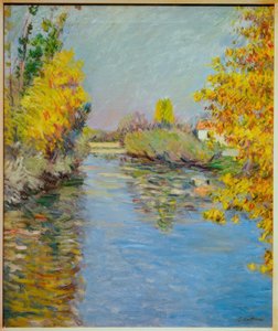 Seines lille arm, en høsteffekt av Gustave Caillebotte