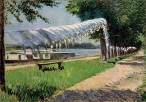 Tørking av klesvask på bredden av Seinen, Petit Gennevilliers av Gustave Caillebotte