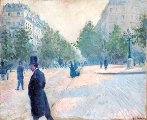 Place Saint Augustin, Misty Weather, 1878 av Gustave Caillebotte