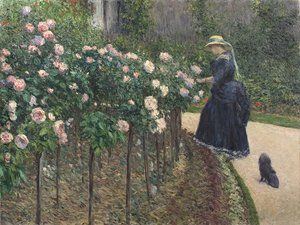 Roser, hage ved Petit Gennevilliers - Gustave Caillebotte (1848-1894). olje på lerret av Gustave Caillebotte