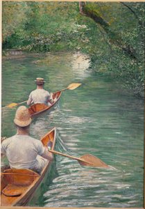 Kanoene (olje på lerret) av Gustave Caillebotte