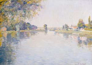 Utsikt over Seinen og Argenteuil-bredden, mot Pont de av Gustave Caillebotte