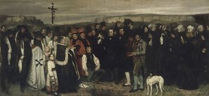 A Burial at Ornans Et maleri av menneskelige figurer, historien om en begravelse i Ornans, 1849-1850 av Gustave Courbet