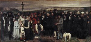 En begravelse i Ornans - Olje på lerret av Gustave Courbet