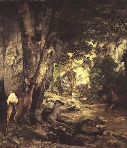 Hjorteskjulet (detalj) av Gustave Courbet