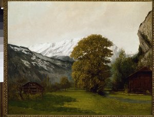 Landskap i Interlaken, Sveits av Gustave Courbet