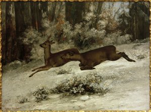 Le Change, en hjortejaktepisode i Franche-Comté av Gustave Courbet