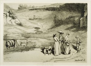 Landsbyens damer av Gustave Courbet