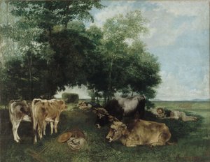 Blund under høysesongen, Doubs-fjellene av Gustave Courbet