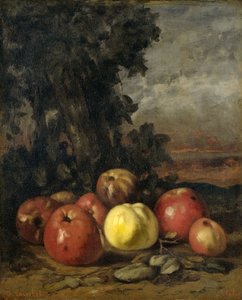 Stilleben med epler av Gustave Courbet