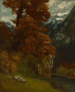Dalen ved Ornans (Breddene av Doubs; Høstvirkning) av Gustave Courbet