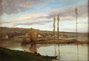 Seinen ved Bougival, ca. 1851 (olje på lerret) av Gustave Courbet