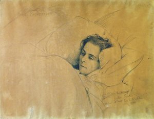 Maria Konstantinovna Bashkirtsevas død 1858-1884, 1884. av Gustave Courtois