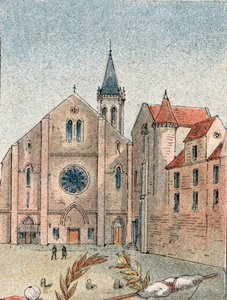 Utsikt over Abbey St Genevieve i Paris