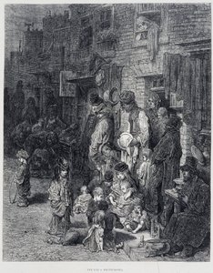 A Street in Whitechapel - i "" London" av Gustave Dore av Gustave Dore
