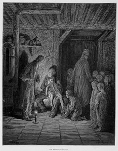 Et tilfluktshus - i "" London" av Gustave Dore av Gustave Dore
