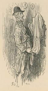 En mann som holder stoff av Gustave Dore