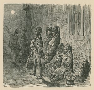 En scene av livet i London av Gustave Dore