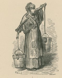 En kvinne som bærer to bøtter av Gustave Dore