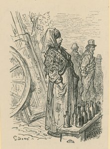 En kvinne som selger glassflasker av Gustave Dore
