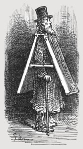 'Reklametavle - mann', 1872. av Gustave Dore