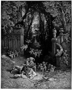 Alcina og Ruggiero som glade elskere, av Gustave Dore