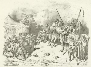 En eldgammel brite som vurderer drakten til sine etterkommere (gravyr) av Gustave Dore