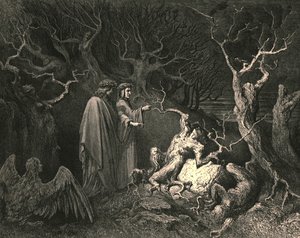 Og rett utbrøt stammen: Hvorfor plukker du meg, c1890. av Gustave Dore