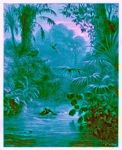 Atala og Chactas Crossing a River, illustrasjon fra 