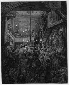 Billingsgate - Salg Of Fish In The Criee. Illustrasjon for London av Louis Enault illustrert av Gustave Dore av Gustave Dore
