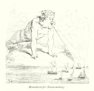 Bramble Buffer Storm Making (gravering) av Gustave Dore
