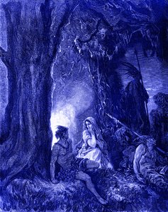 Chactas and Atala, engraving by Doré. av Gustave Dore