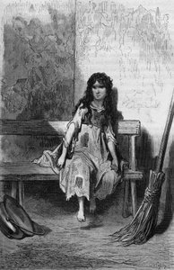 Chiquita, illustrasjon av Gustave Dore fra boken Kaptein Fracasse av Theophile Gautier av Gustave Dore