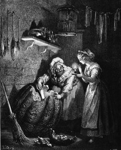 Askepott: illustrasjon av Gustave Doré - i "Les Contes" av Charles Perrault. av Gustave Dore