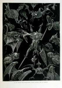 Croque-Mitaine; 1863 illustrasjon, av Gustave Dore (1832 – 1883); Fransk kunstner, grafiker, illustratør. Croque-Mitaine (The bogeyman) en ondsinnet karakter presentert for barn for å skremme dem og dermed gjøre dem klokere. av Gustave Dore