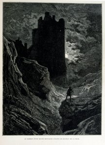 Croque-Mitaine; 1863 illustrasjon, av Gustave Dore (1832 – 1883); Fransk kunstner, grafiker, illustratør. Croque-Mitaine (The bogeyman) en ondsinnet karakter presentert for barn for å skremme dem og dermed gjøre dem klokere. av Gustave Dore