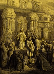 Kyros gjenoppretter karene til templet. - Bibelen av Gustave Dore